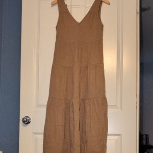 Quince Organic Cotton Gauze Maxi Dress In Oatmeal